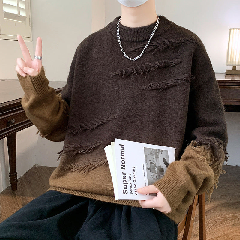 Distressed Gradient Oversized Sweater